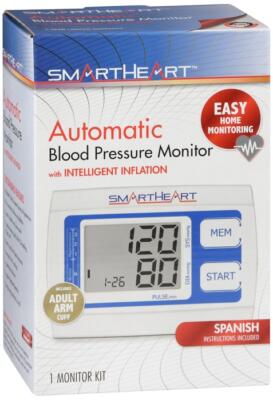 SmartHeart Blood Pressure Monitor, Arm, Automatic Digital, Adult Cuff