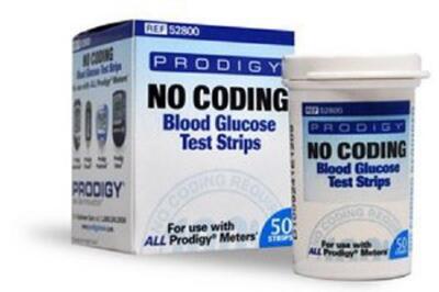 Blood Glucose Test Strips Prodigy 50 per Box