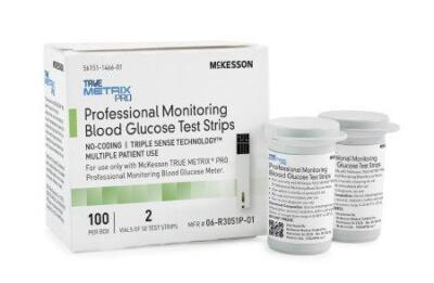 Blood Glucose Test Strips McKesson TRUE METRIX Self Monitoring 50 per Box