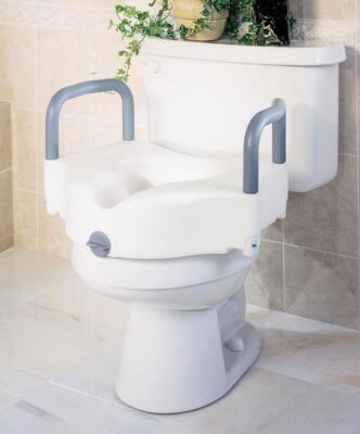 Raised Toilet Seat with Handles & Locking Feature