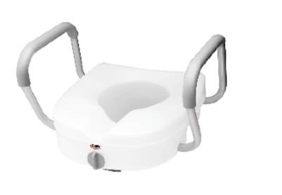 Raised Toilet Seat w Arms McKesson 5 Inch Height White 300 lbs.