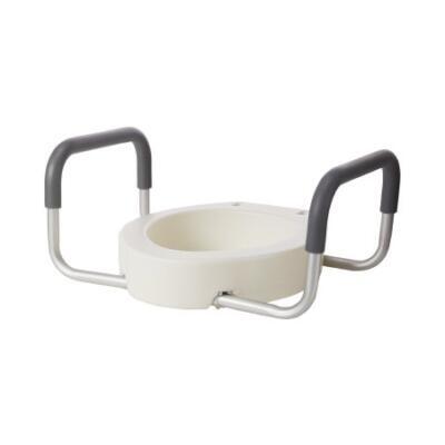 Raised Toilet Seat with Arms Drive Premium 3-1/2 Inch Height White 300 lbs.