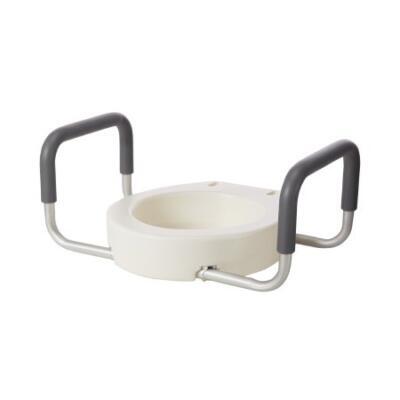 Raised Toilet Seat with Arms drive™ 3-1/2 Inch Height White 300 lbs. Weight